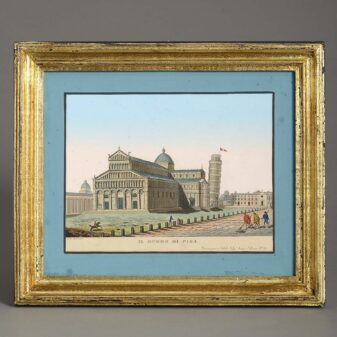 Four 19th century hand-coloured architectural engravings 3 Architectural engravings