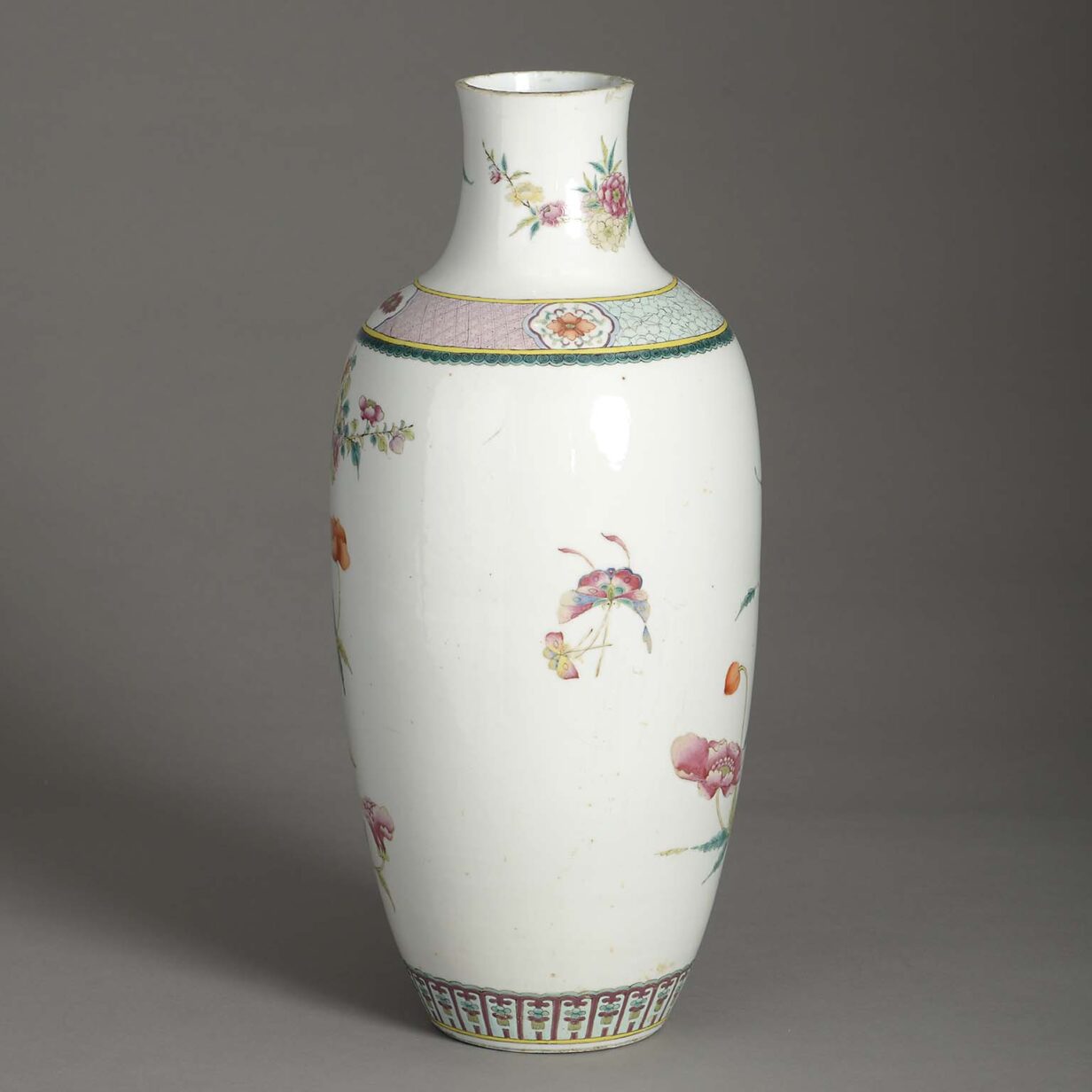 Famille rose porcelain vase
