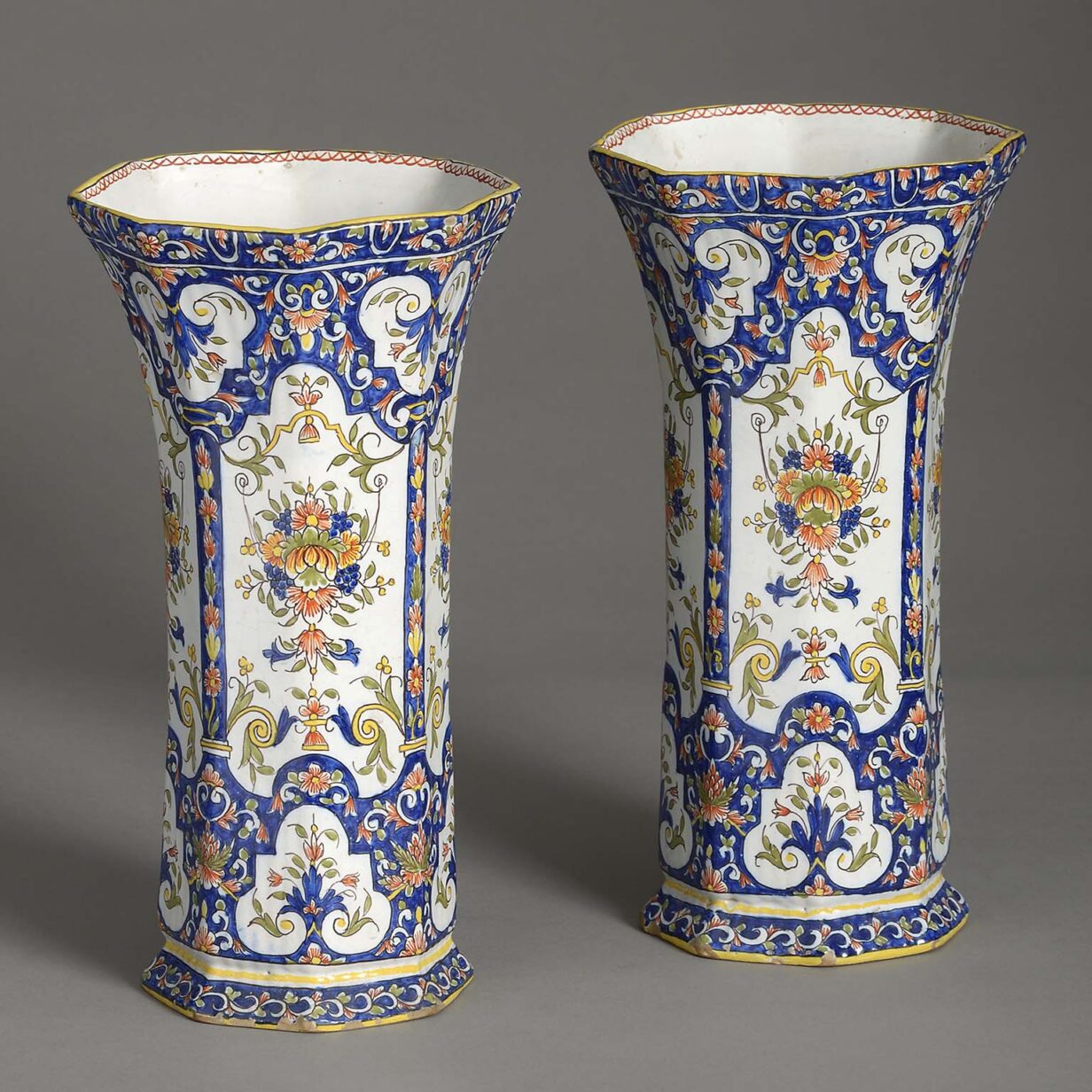 Pair of faience vases