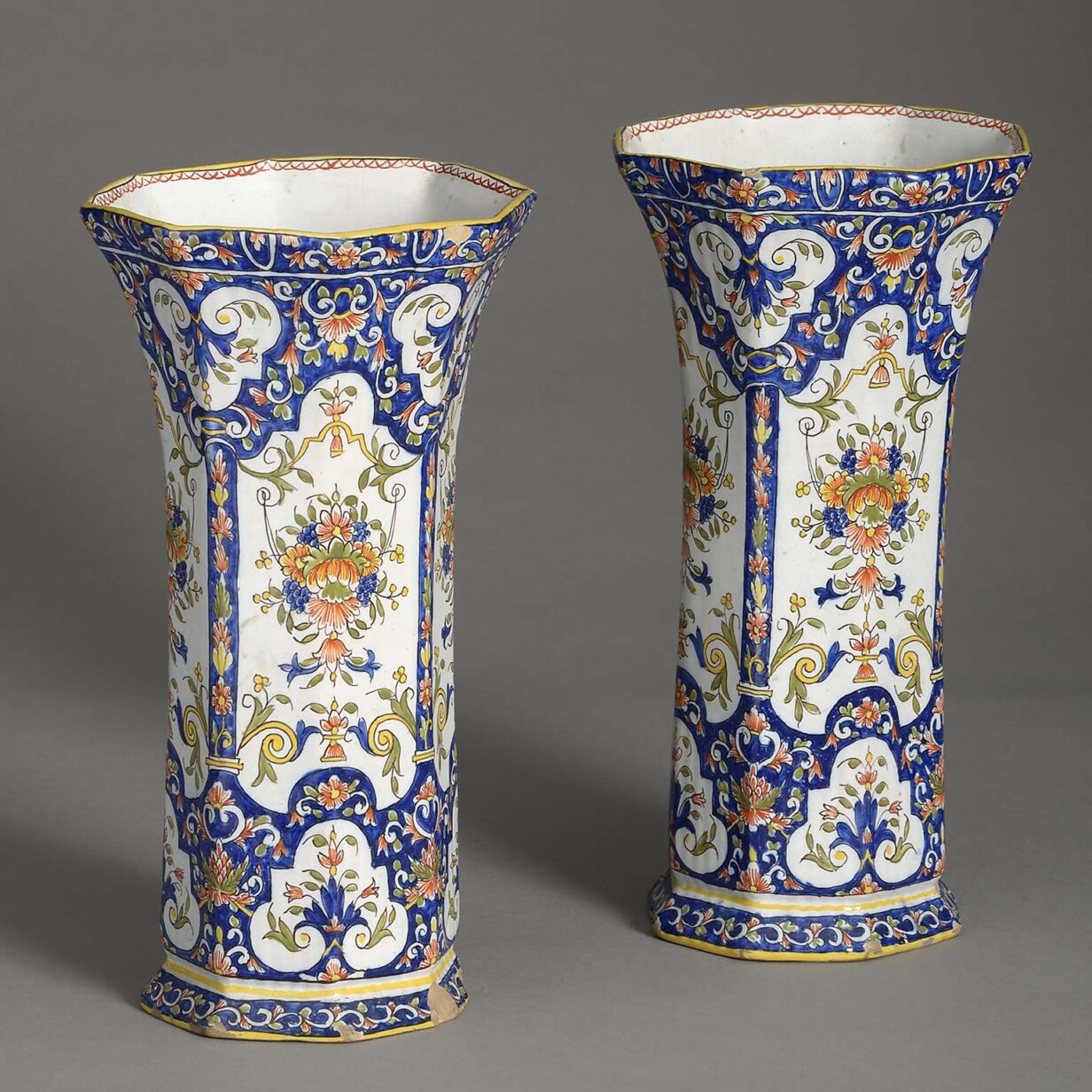 Pair of faience vases