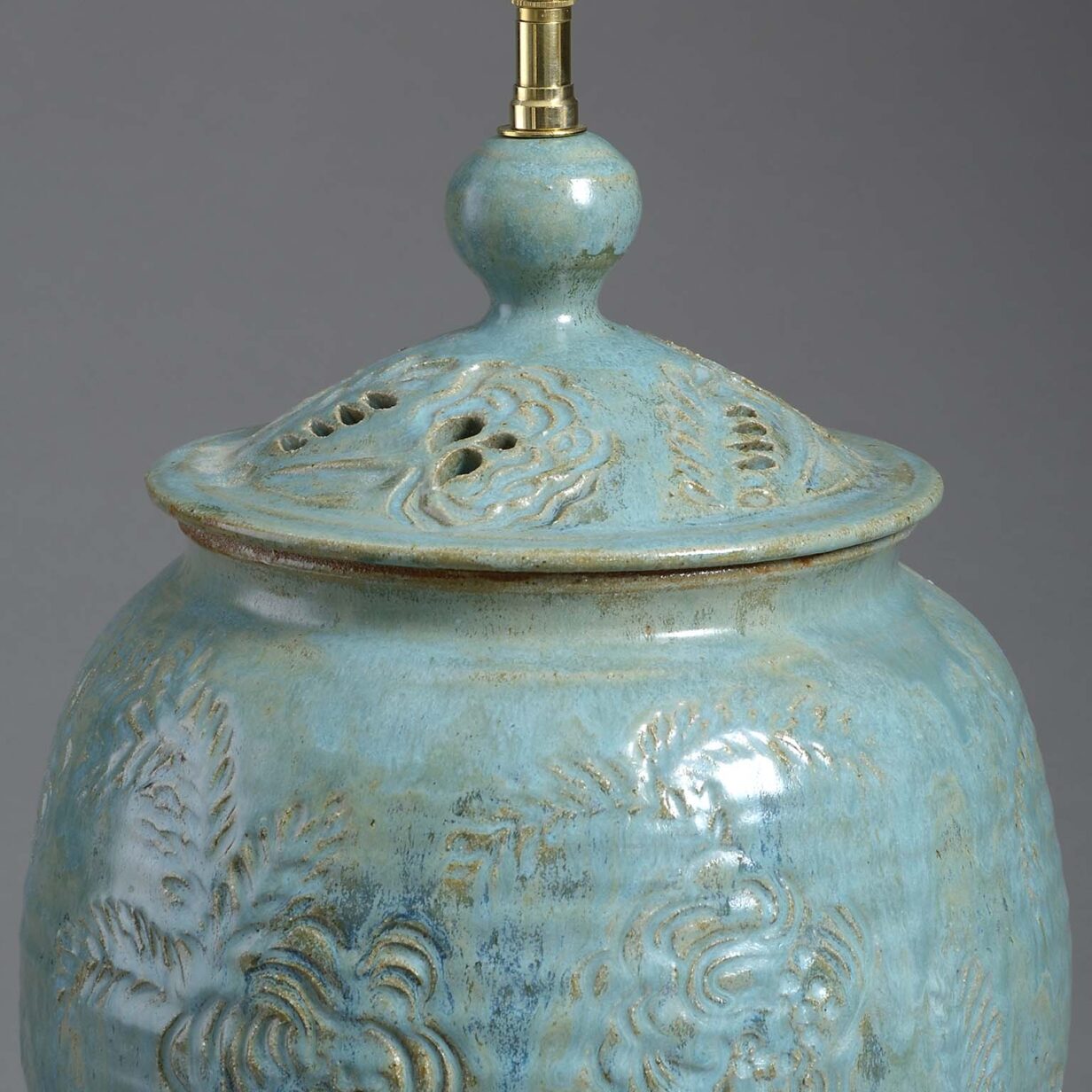 Celadon porcelain vase lamp