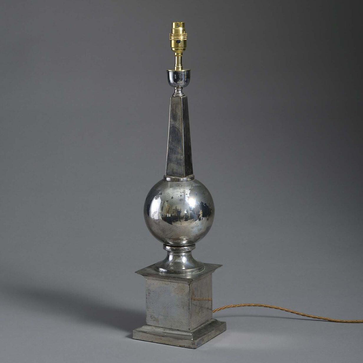 Mid-century chrome finial table lamp