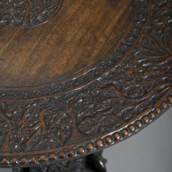 19th century carved hardwood occasional table