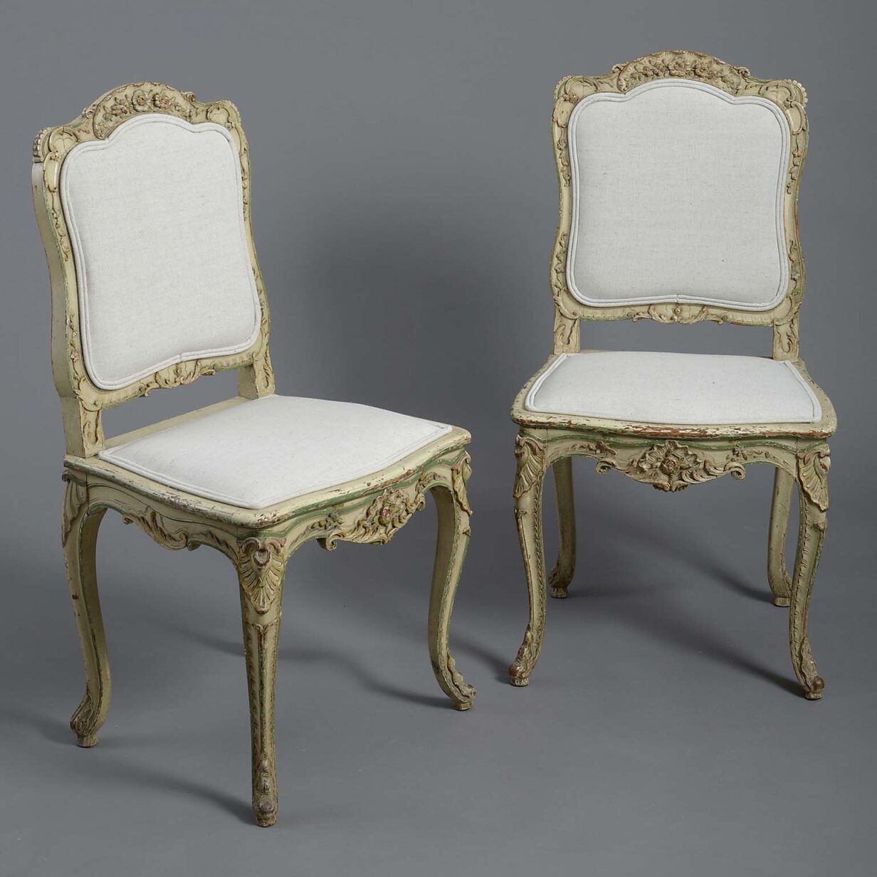 Pair of rococo side chairs
