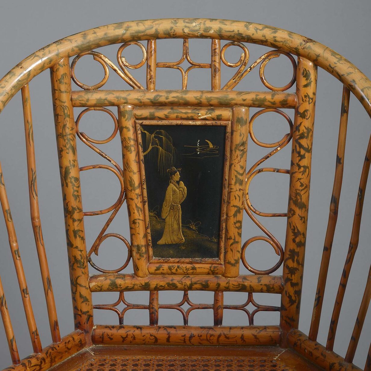 Pair of late 19th century bamboo armchairs