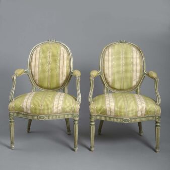 Pair of open armchairs
