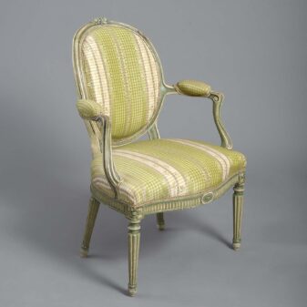 Fine pair of late 18th century george iii period open armchairs