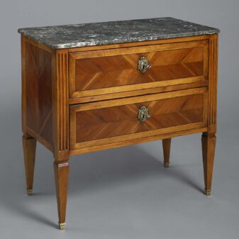 18th century louis xvi period two drawer walnut commode