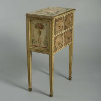 Late 19th century painted neo-classical bedside nightstand cabinet