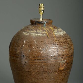 20th century pottery vase lamp