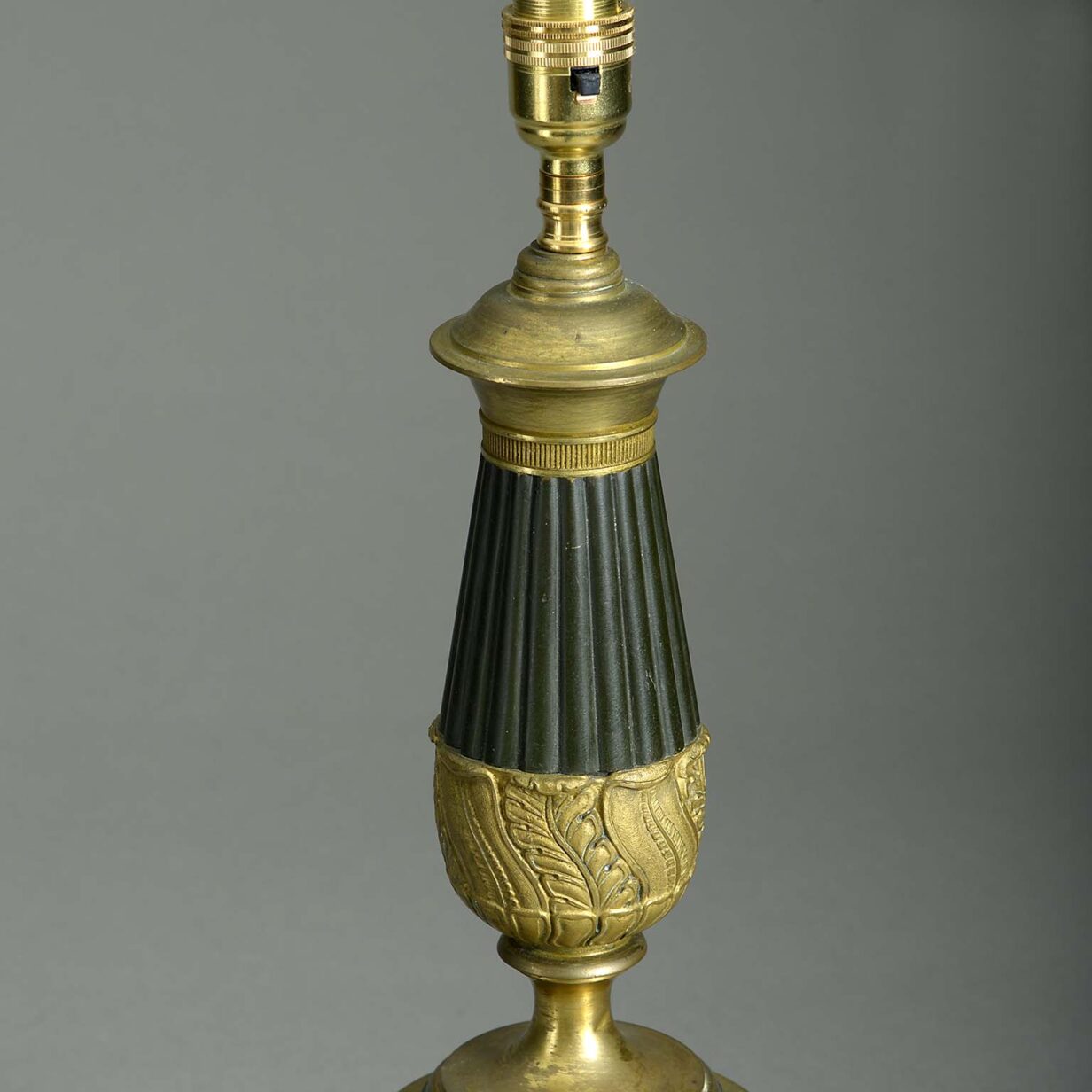 Pair of bronze column lamps in the empire taste