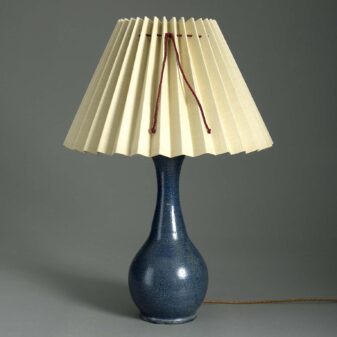 Blue Glazed Pottery Vase Lamp