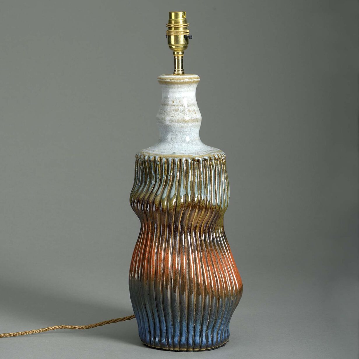 20th century studio pottery art vase table lamp