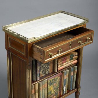 Pair of small scale 19th century louis xvi style mahogany open book cases