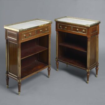 Pair of small scale 19th century louis xvi style mahogany open book cases