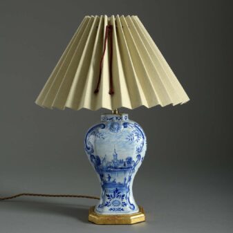 Blue and white delft vase lamp