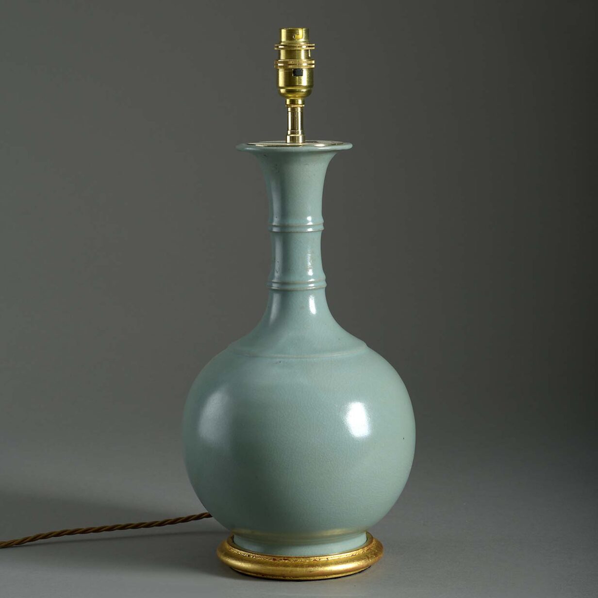 Celadon bottle vase lamp