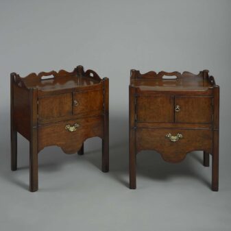 Pair of 18th century chippendale period mahogany bedside cabinets