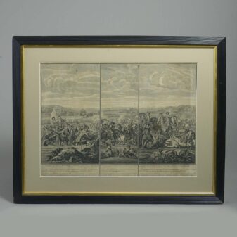 Six large 18th century engravings depicting the battle of blenheim