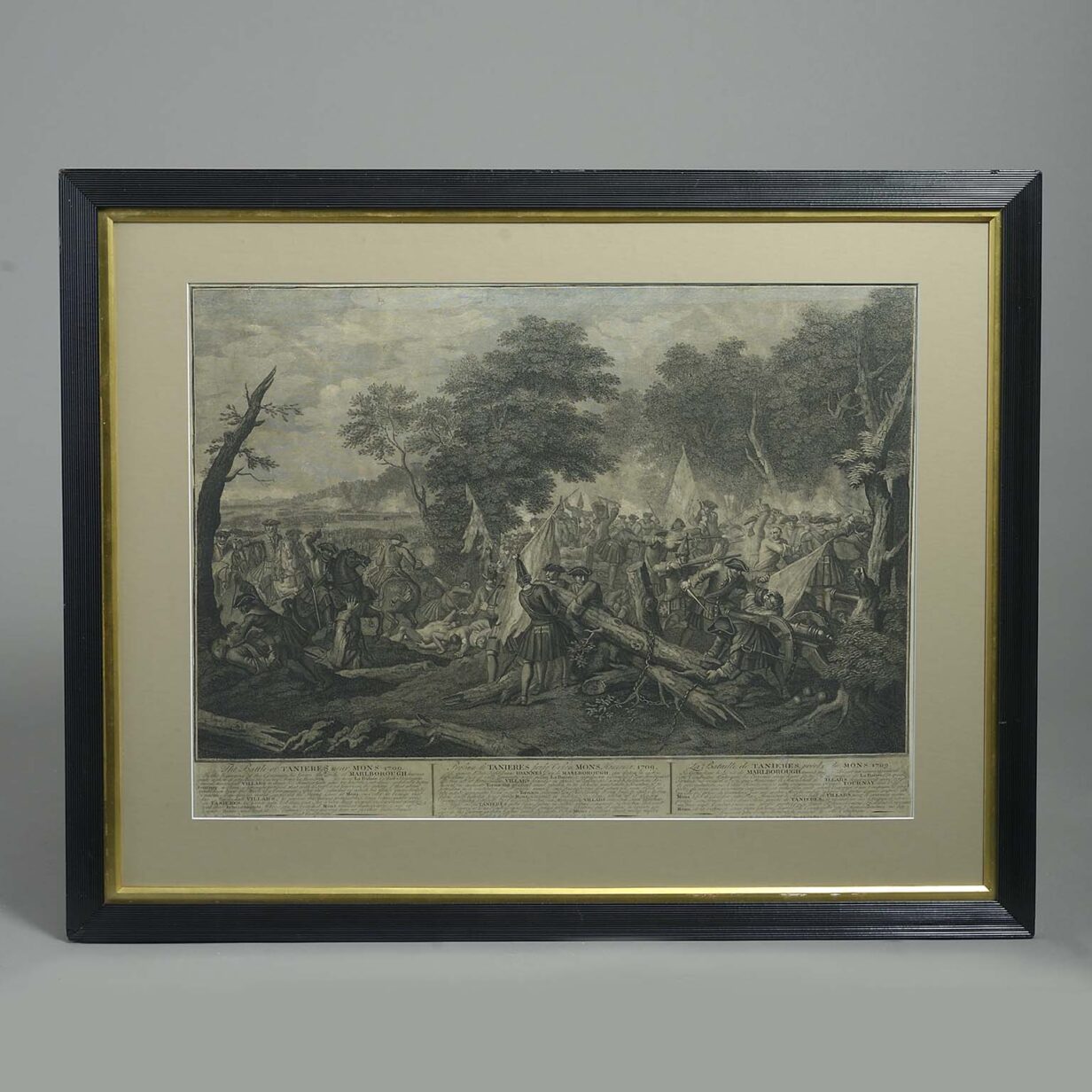Six large 18th century engravings depicting the battle of blenheim