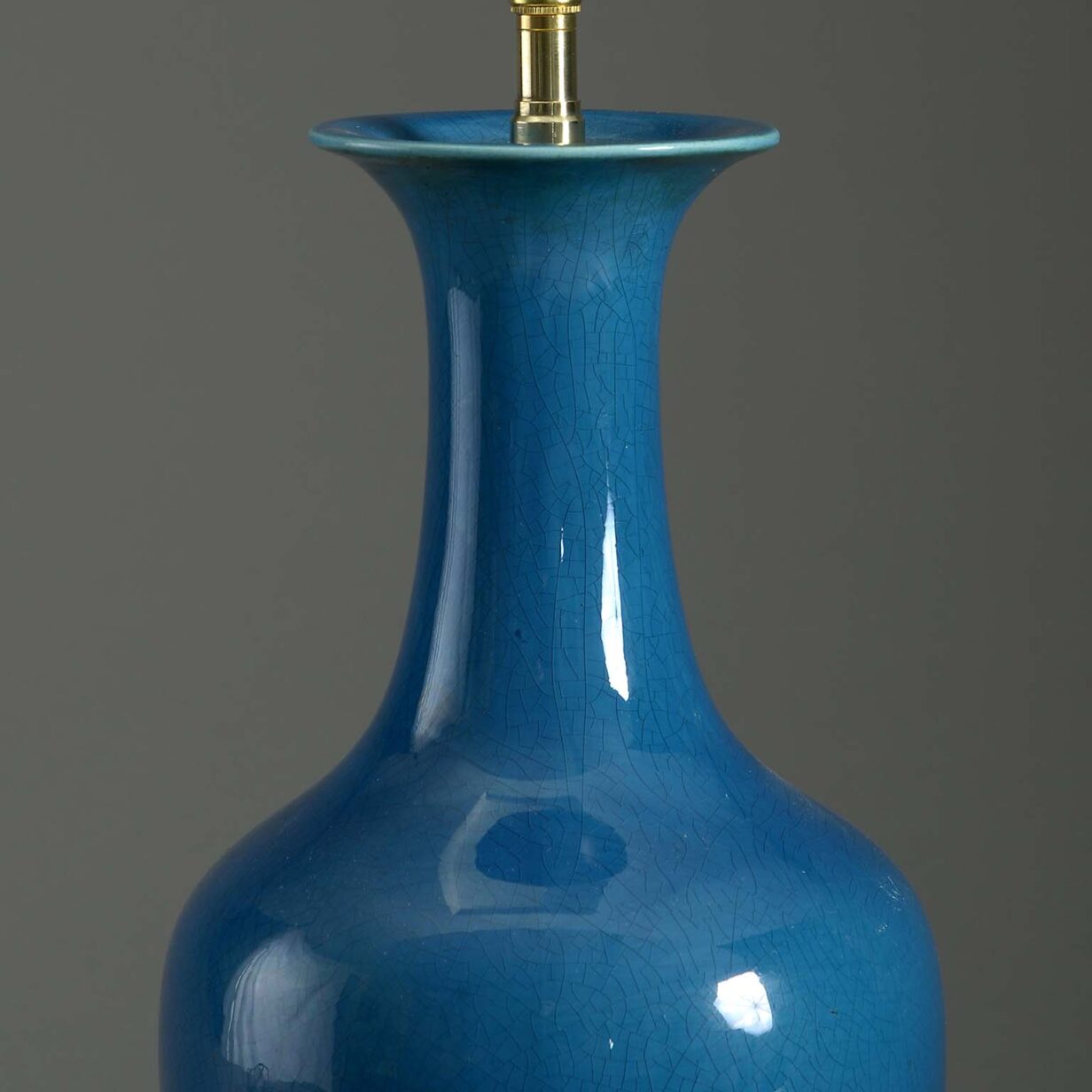 Turquoise bottle vase lamp