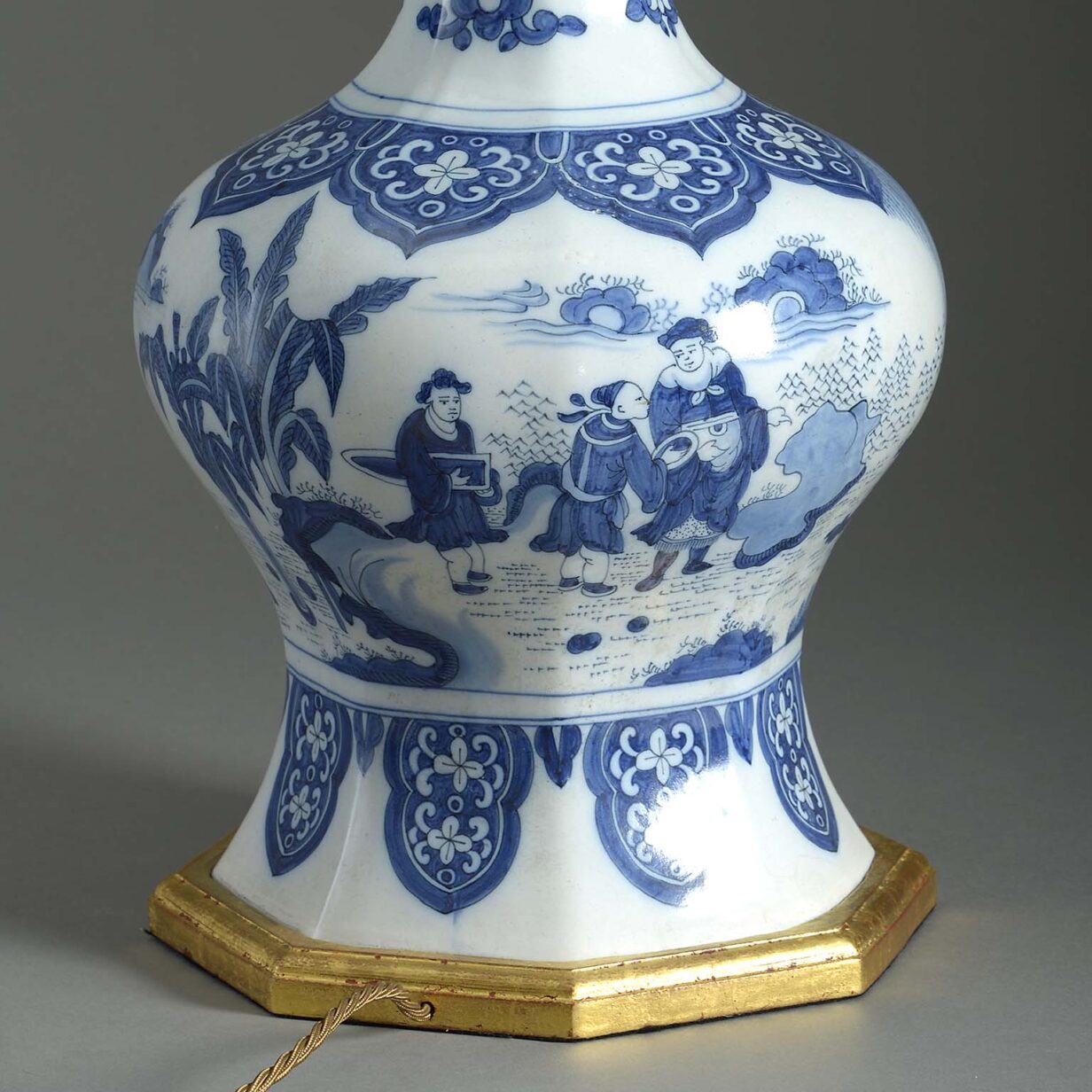 Large delft table lamp