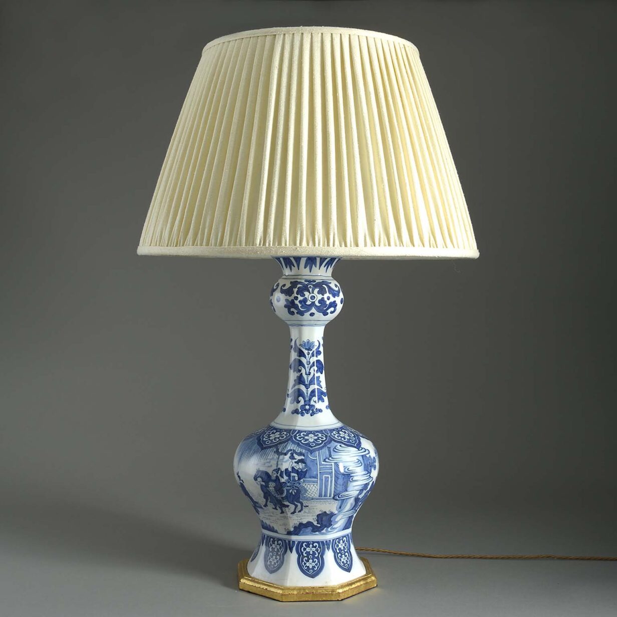 Large delft table lamp