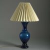 Blue glass vase lamp