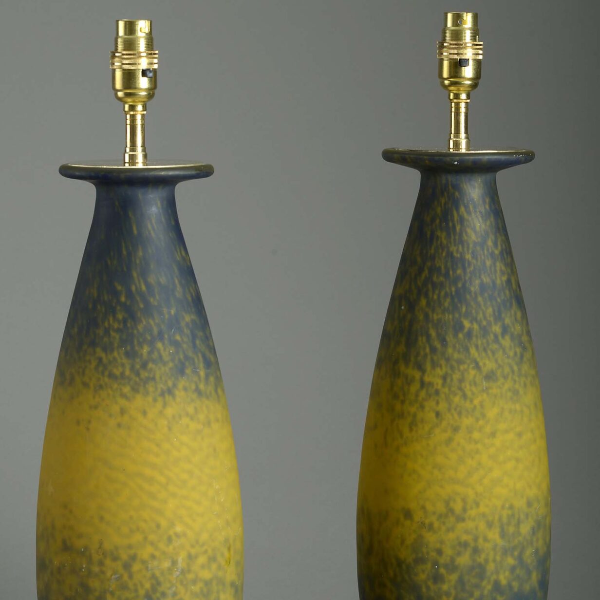 Pair of glass vase table lamps