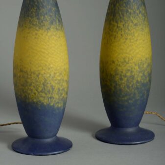 Pair of glass vase table lamps