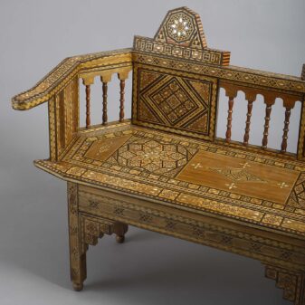 Early 20th century inlaid bench