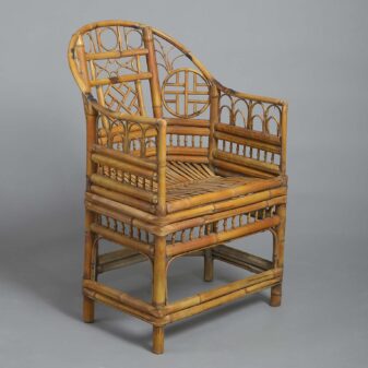Pair of bamboo armchairs in the brighton pavilion manner