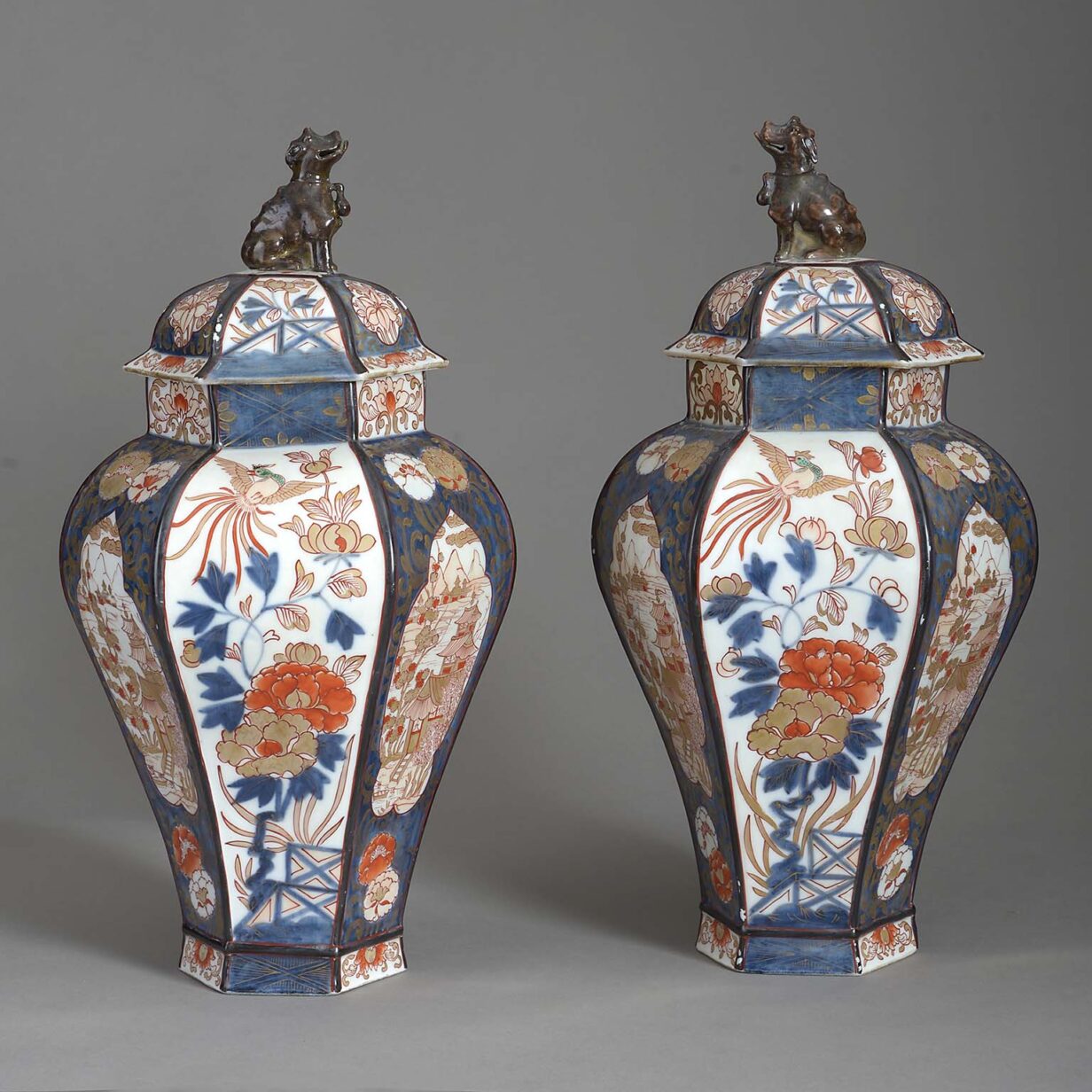 Pair of samson imari vases and covers