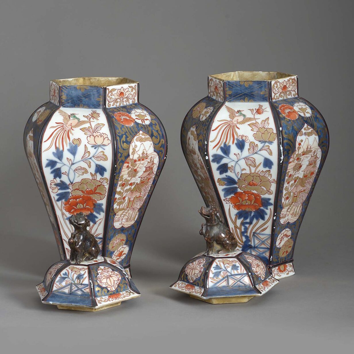 Pair of samson imari vases and covers