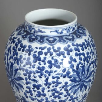19th century blue and white porcelain vase in the kangxi taste