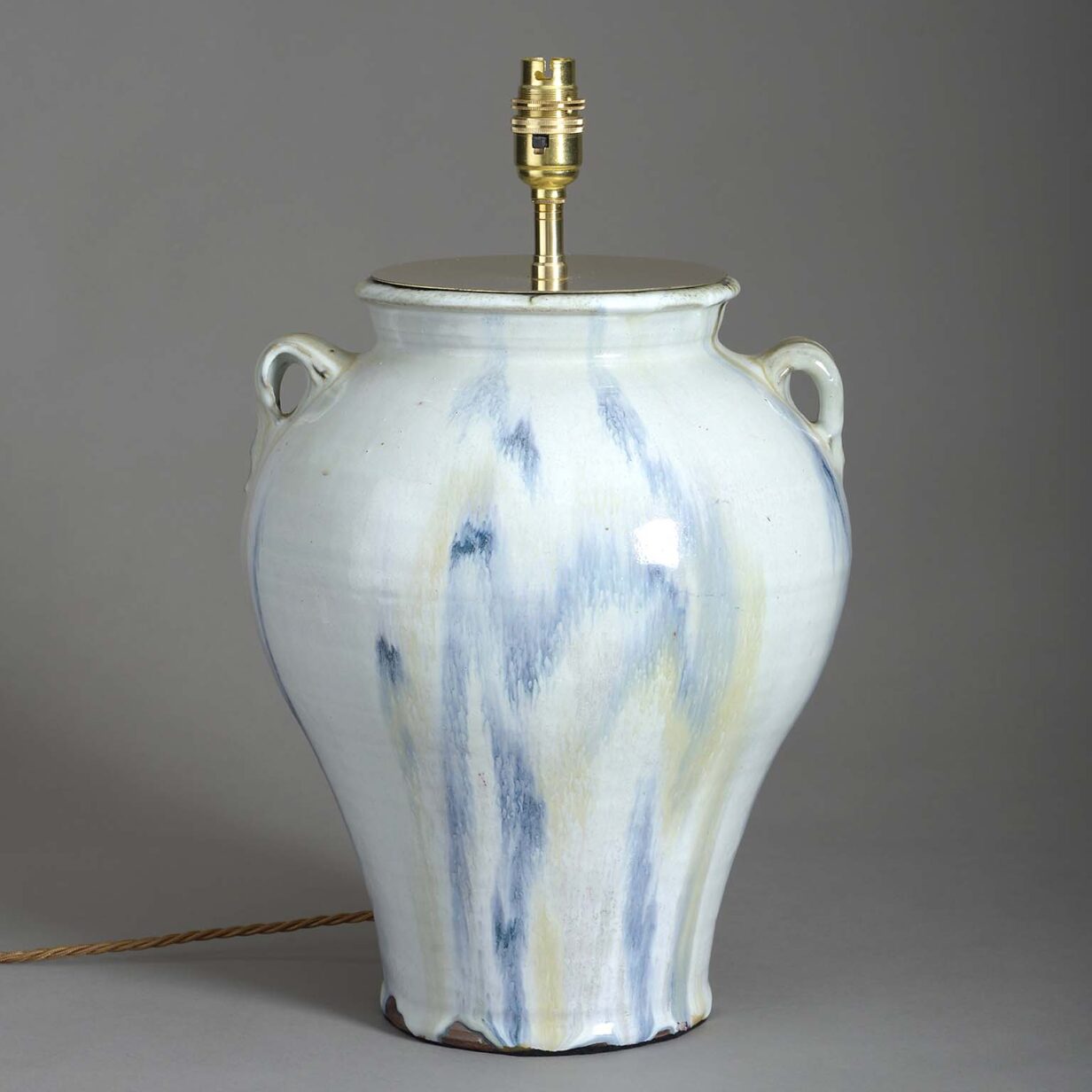 Flambé pottery vase lamp