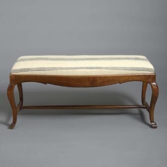 Rococo walnut long stool