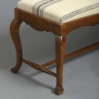 Late 19th century walnut long stool