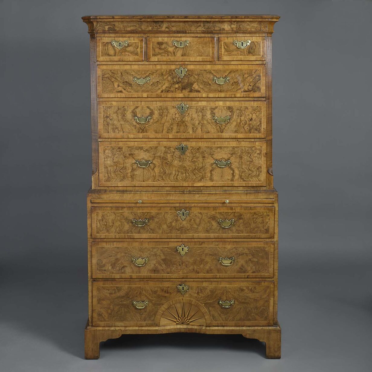 George i burr walnut chest on chest