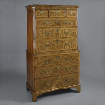 George I Burr Walnut Chest on Chest