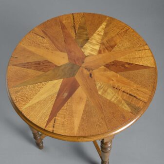 Late 19th century specimen wood table attributed to william norries