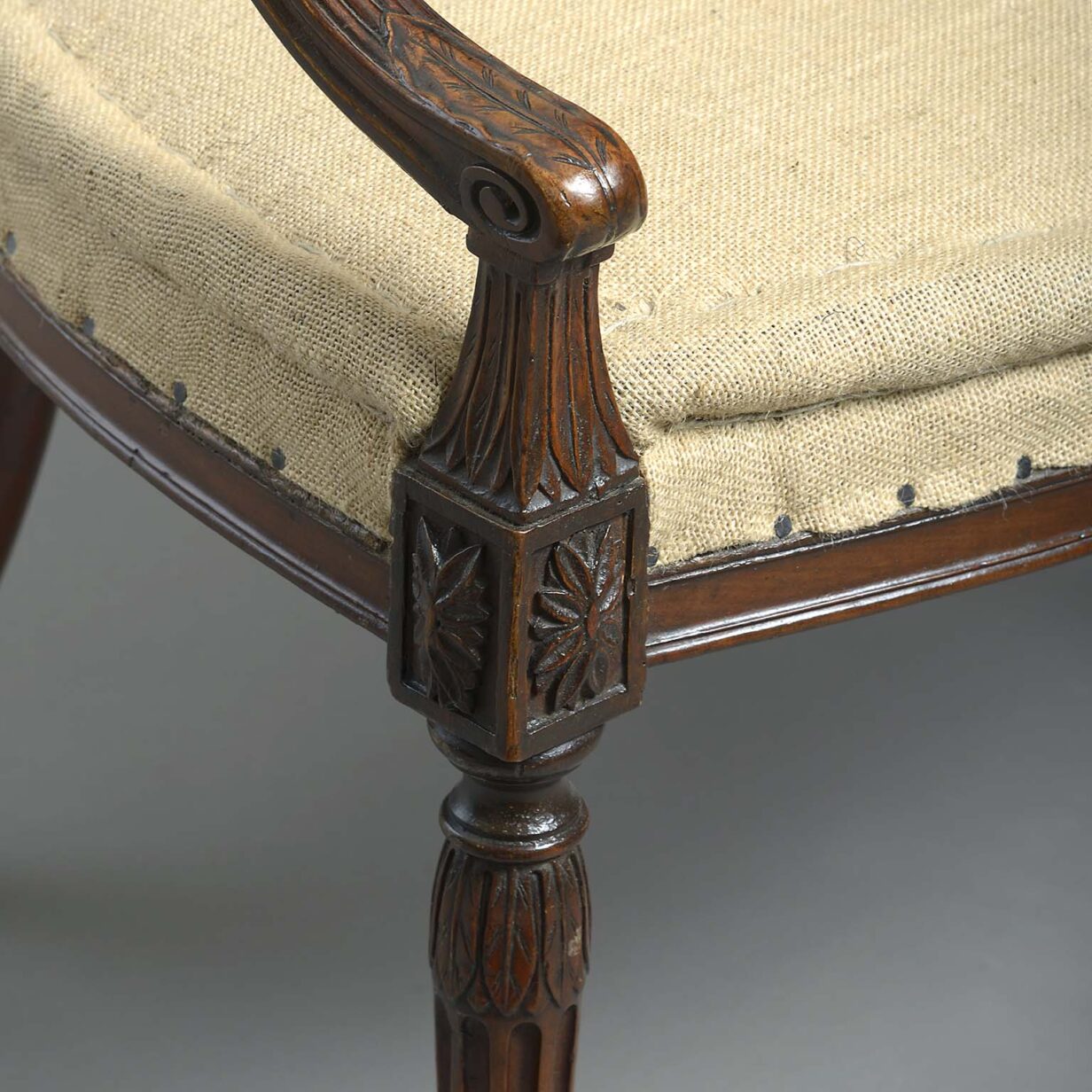18th century george iii period neo-classical open armchair