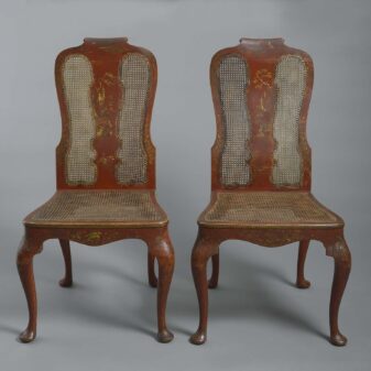 Pair of Red Japanned Side Chairs