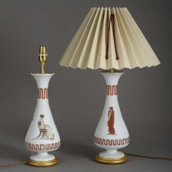 Pair of Opaline Lamps