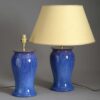 Pair of blue flambé vase lamps