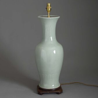 Celadon porcelain table lamp