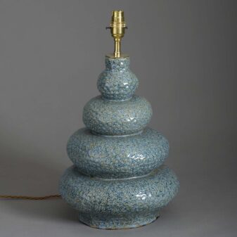 Blue glazed quadruple gourd lamp