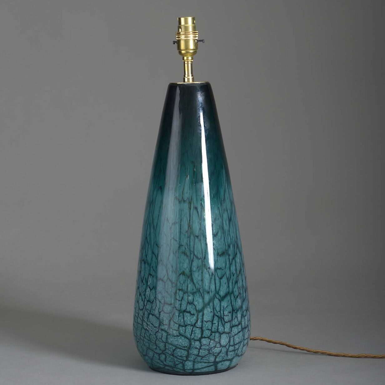 Green glass vase lamp