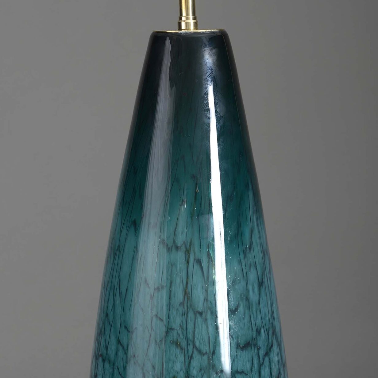 Green glass vase lamp