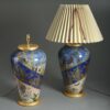 Large pair of decalcomania lamps